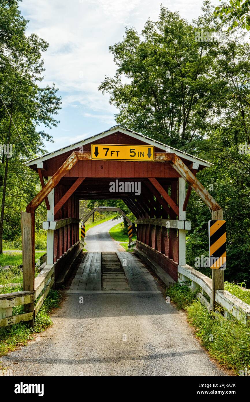 Colvin Covered Bridge, Mill Road, Schellsburg, PA Stockfoto