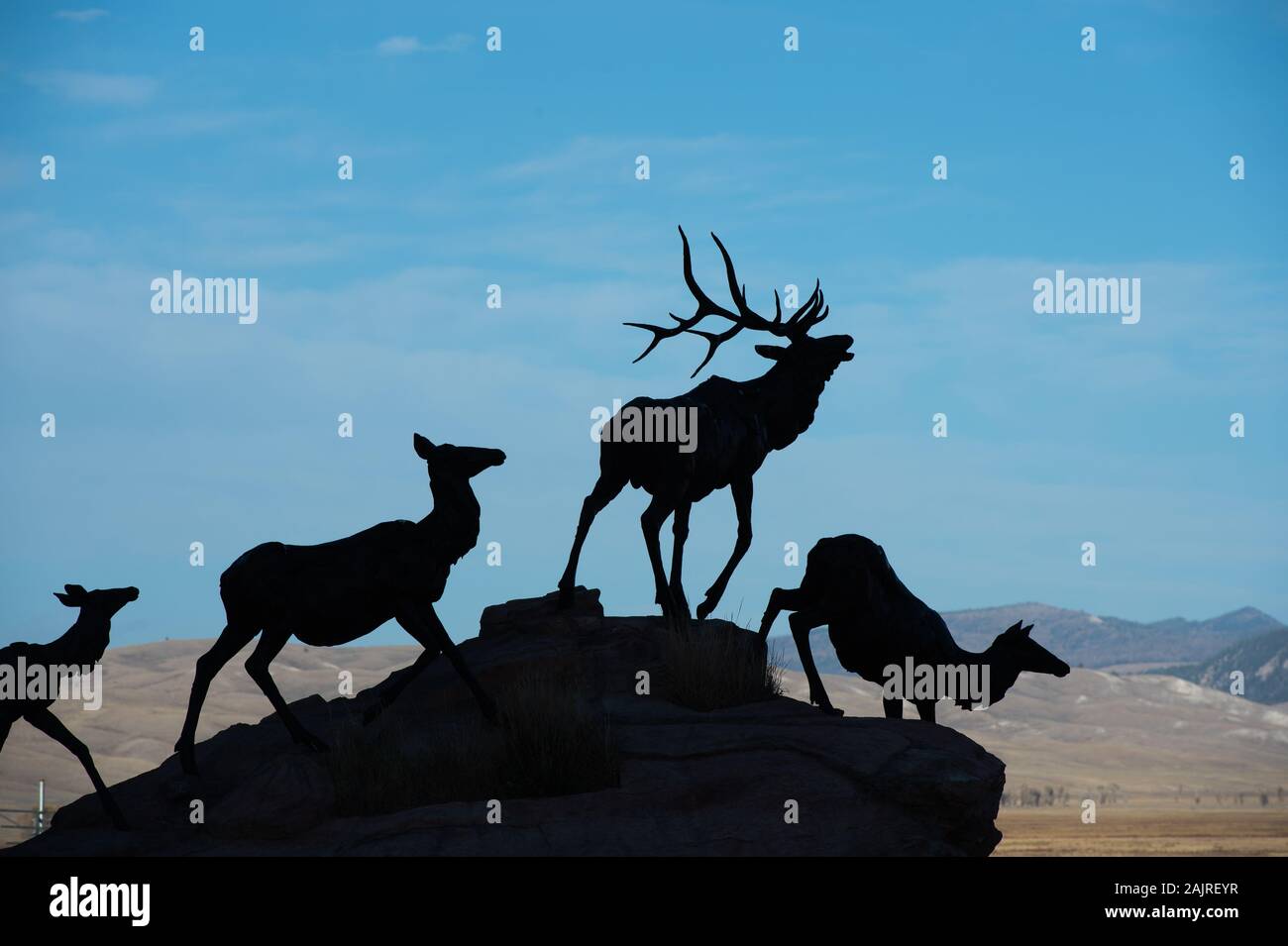 Das National Museum of Wildlife Art befindet sich in Jackson, Wyoming und beherbergt mehr als 5000 Kunstwerke, die Wildtiere aus aller Welt darstellen. Stockfoto