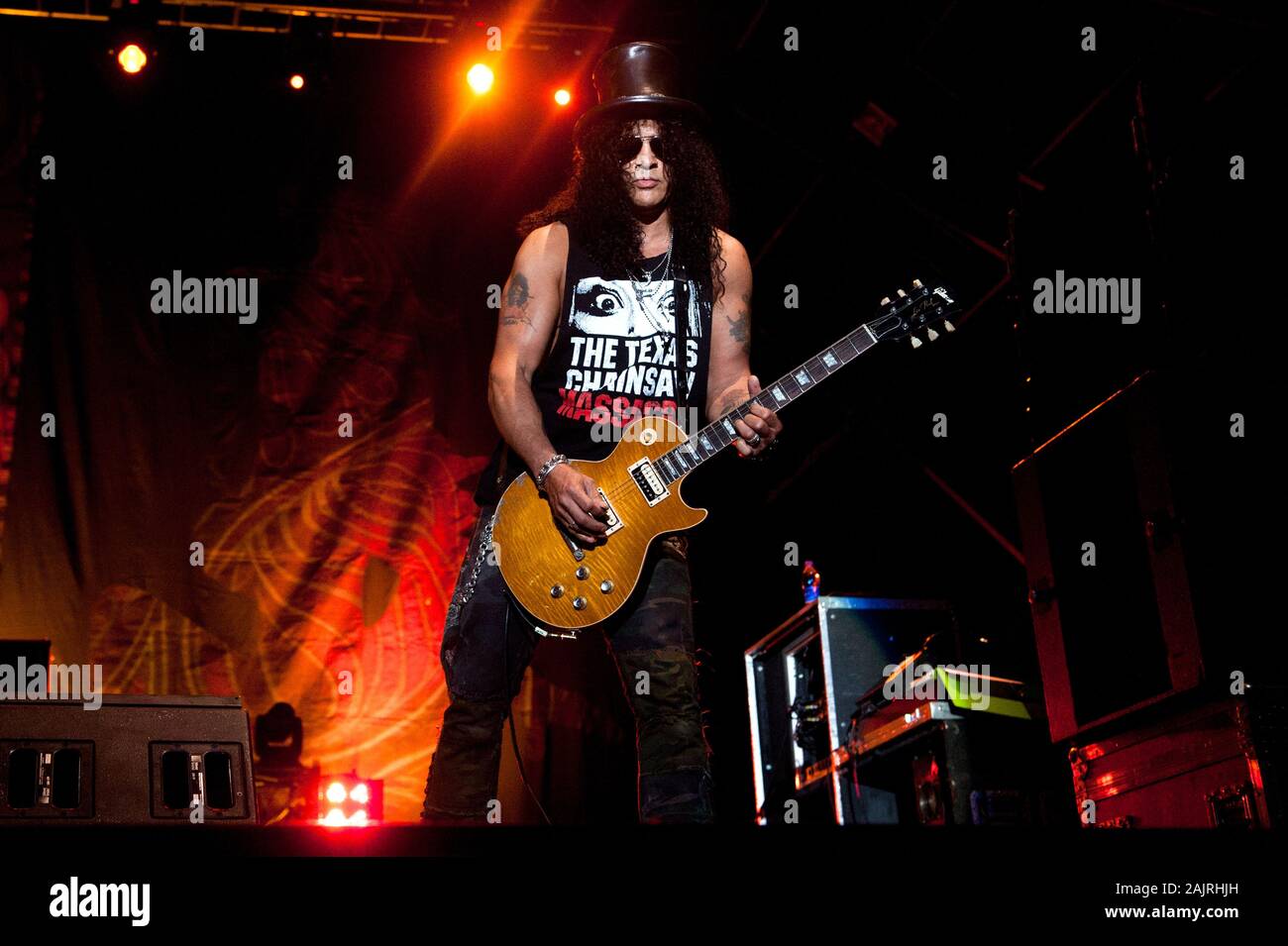 Mailand Italien vom 28. Juli 2011, Live Konzert von Slash in der Arena Civica: Schrägstrich während des Konzerts Stockfoto