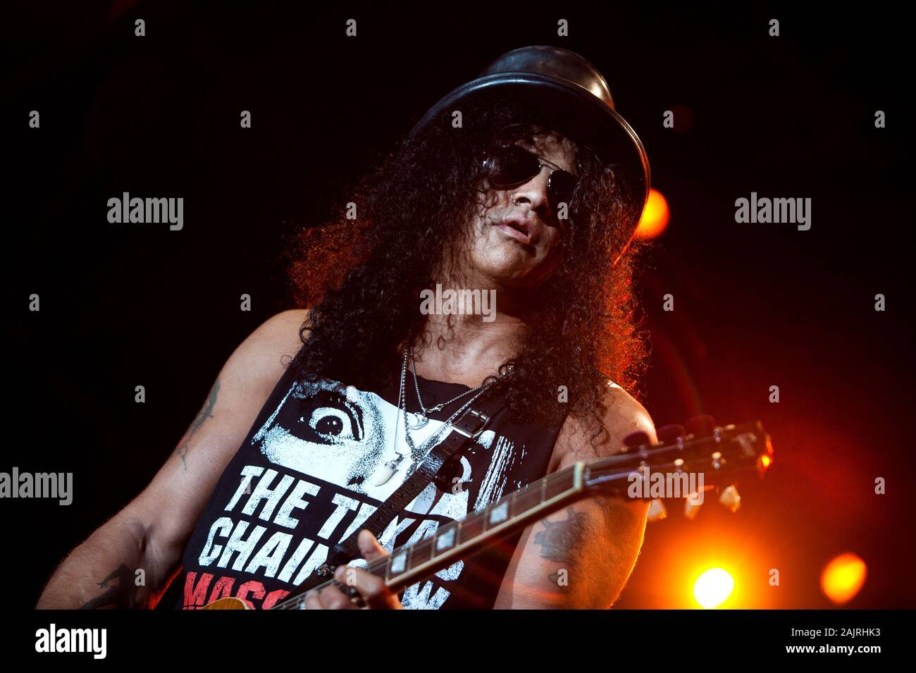 Mailand Italien vom 28. Juli 2011, Live Konzert von Slash in der Arena Civica: Schrägstrich während des Konzerts Stockfoto