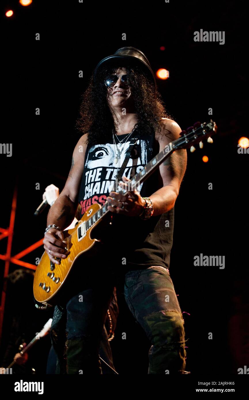 Mailand Italien vom 28. Juli 2011, Live Konzert von Slash in der Arena Civica: Schrägstrich während des Konzerts Stockfoto
