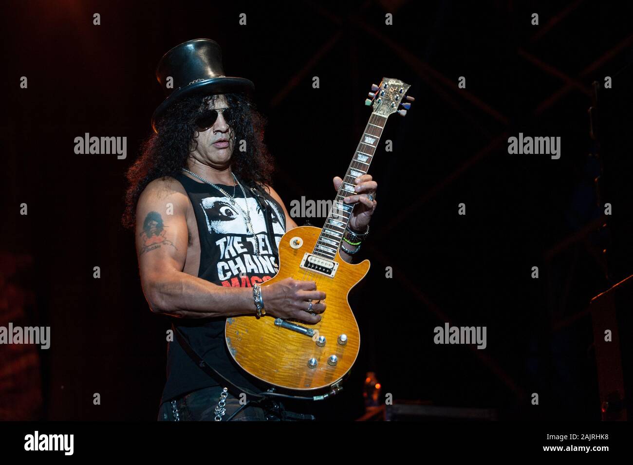 Mailand Italien vom 28. Juli 2011, Live Konzert von Slash in der Arena Civica: Schrägstrich während des Konzerts Stockfoto
