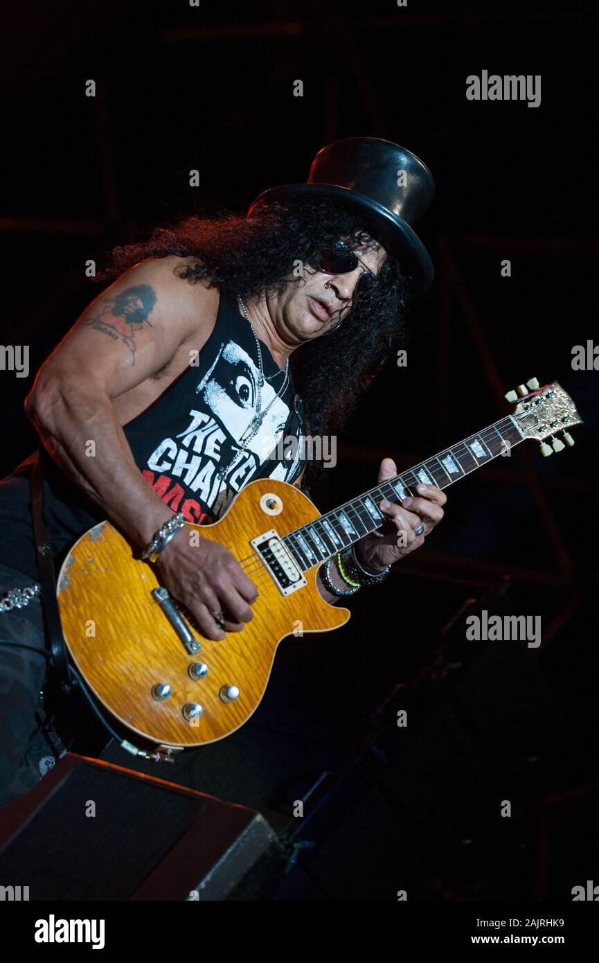 Mailand Italien vom 28. Juli 2011, Live Konzert von Slash in der Arena Civica: Schrägstrich während des Konzerts Stockfoto