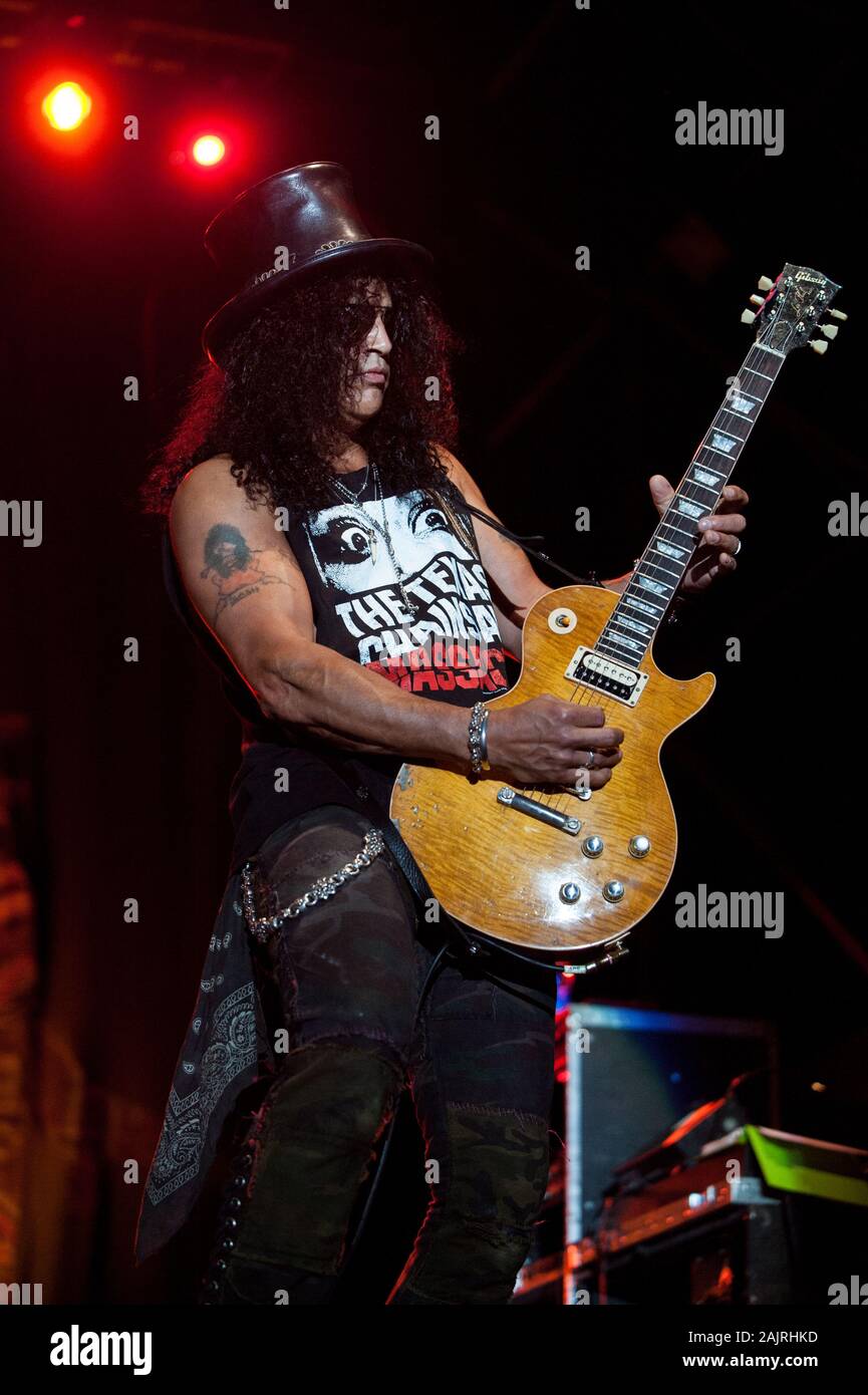 Mailand Italien vom 28. Juli 2011, Live Konzert von Slash in der Arena Civica: Schrägstrich während des Konzerts Stockfoto