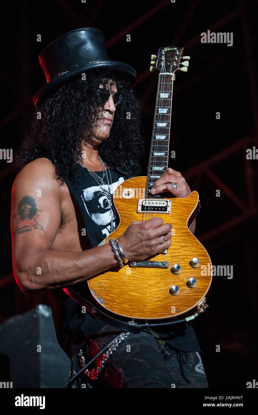Mailand Italien vom 28. Juli 2011, Live Konzert von Slash in der Arena Civica: Schrägstrich während des Konzerts Stockfoto