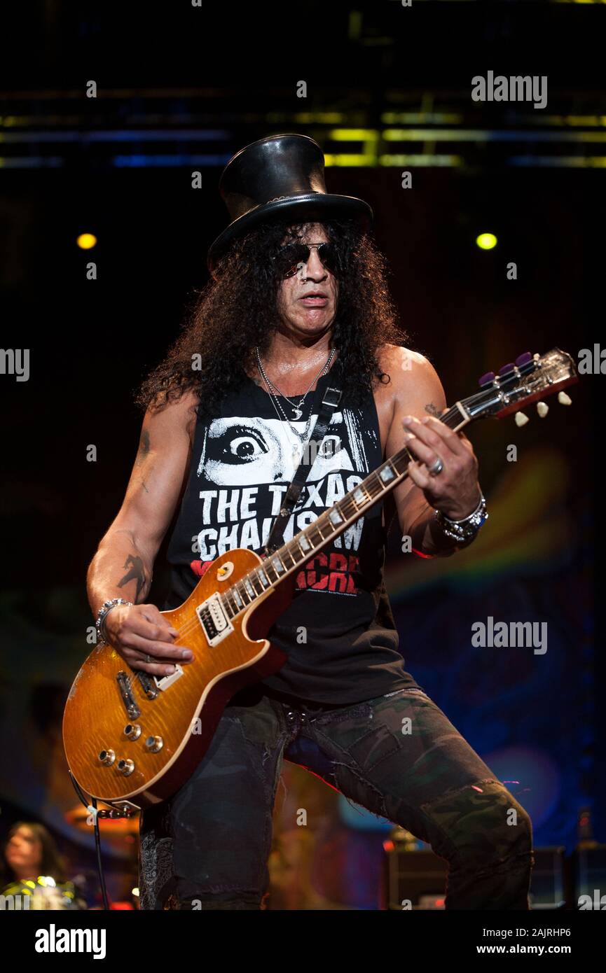 Mailand Italien vom 28. Juli 2011, Live Konzert von Slash in der Arena Civica: Schrägstrich während des Konzerts Stockfoto