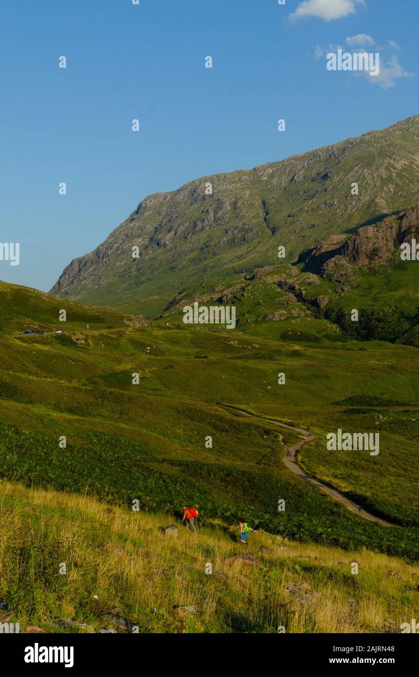 Der West Highland Way im Glen Coe in den schottischen Highlands von Schottland Großbritannien Stockfoto