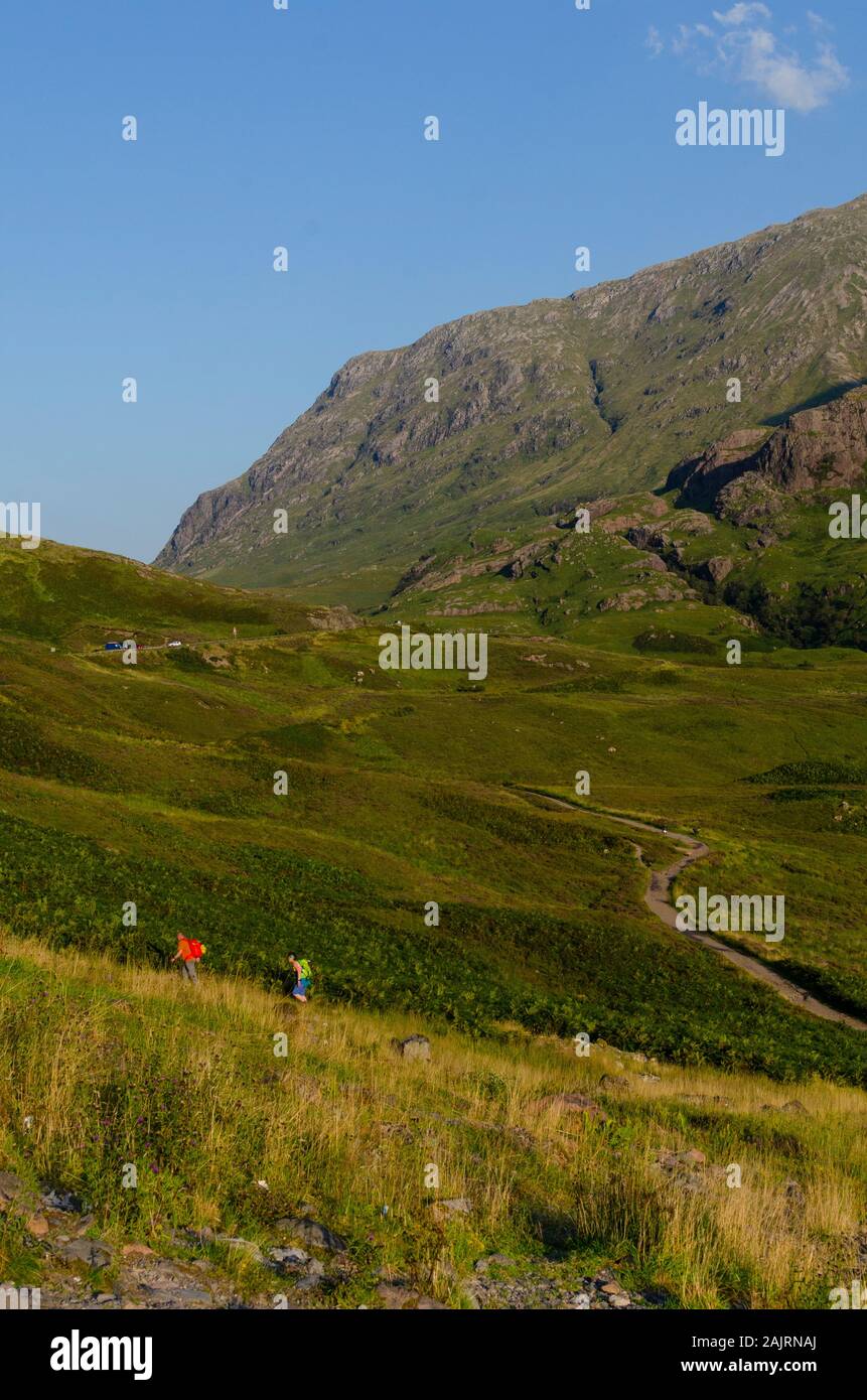 Der West Highland Way im Glen Coe in den schottischen Highlands von Schottland Großbritannien Stockfoto