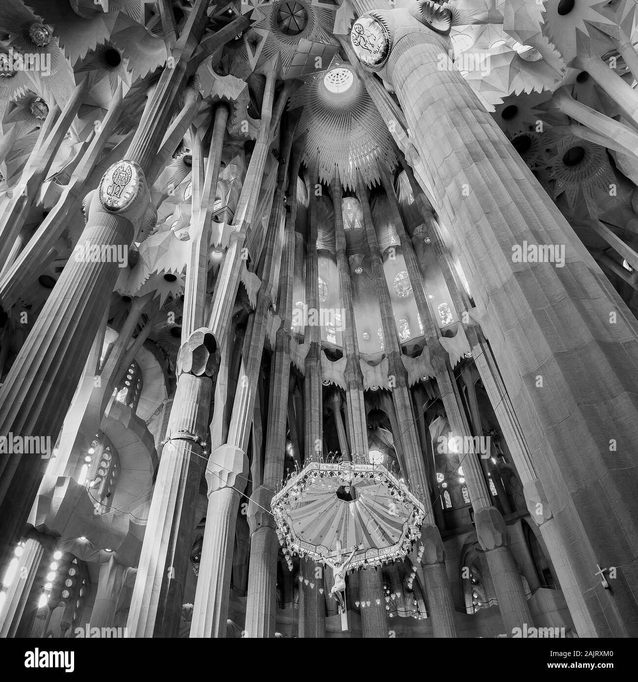 Das Kruzifix in Sagrada Família in Barcelona, Spanien Stockfoto
