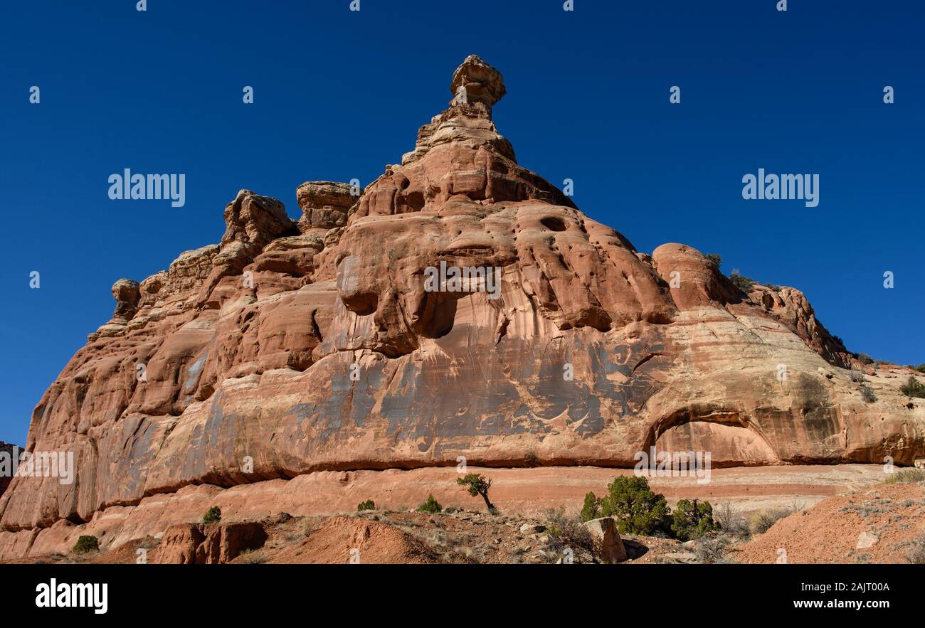 Sandstein auf BLM Land in der Nähe von Moab, Utah. Stockfoto