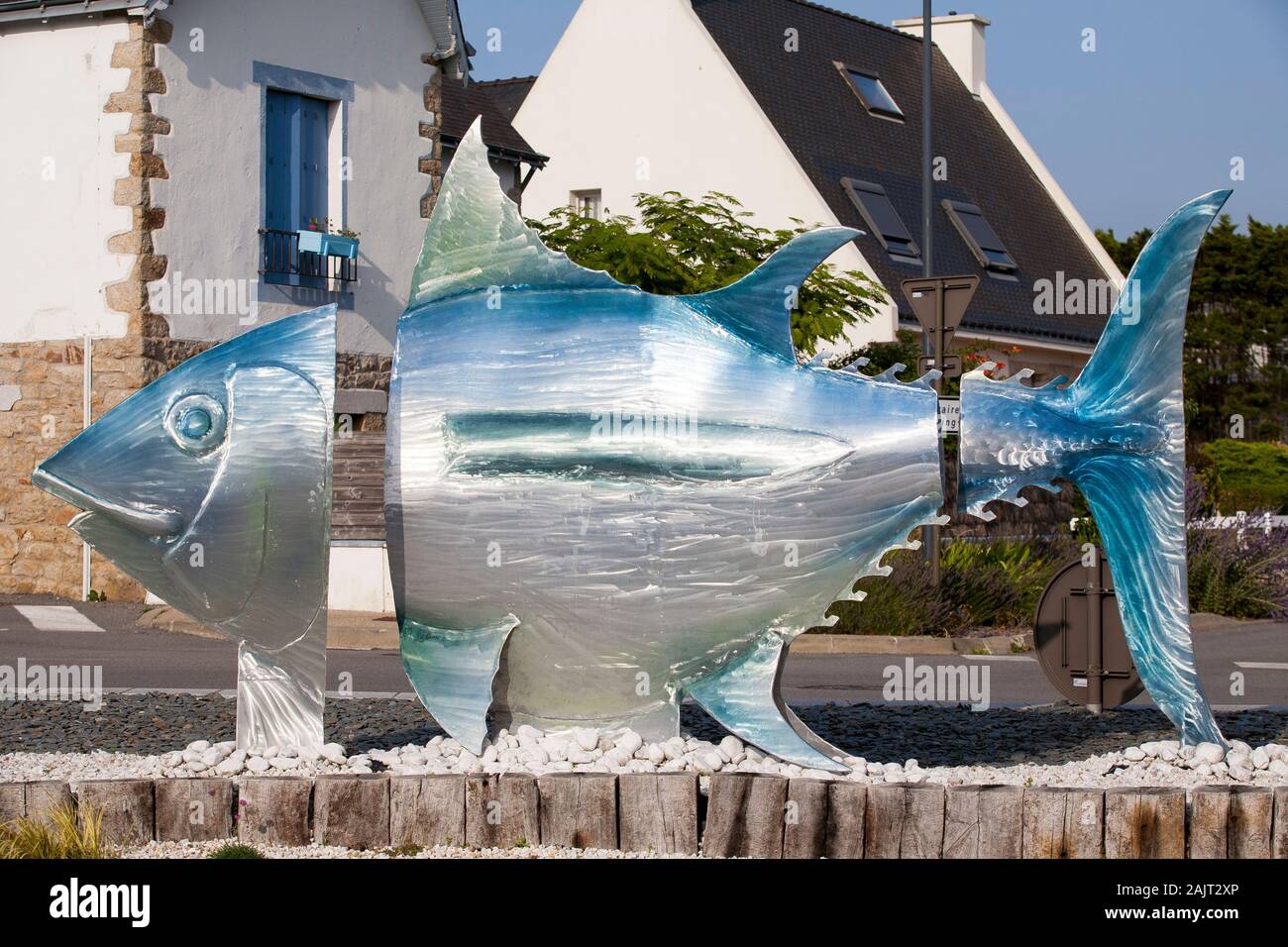 Etel, eine kleine Thunfischfangstadt in der Bretagne, Westfrankreich. Stockfoto