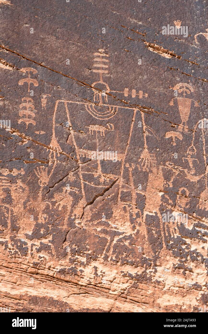 Petroglyphen, Bären Ohren National Monument in Utah. Stockfoto