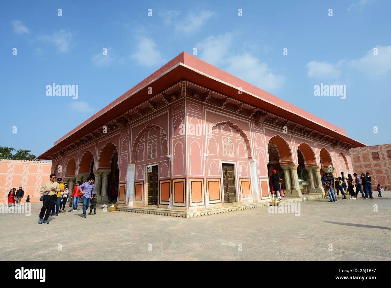 Der Hof Sarvato Bhadra im Stadtpalast von Jaipur. Stockfoto