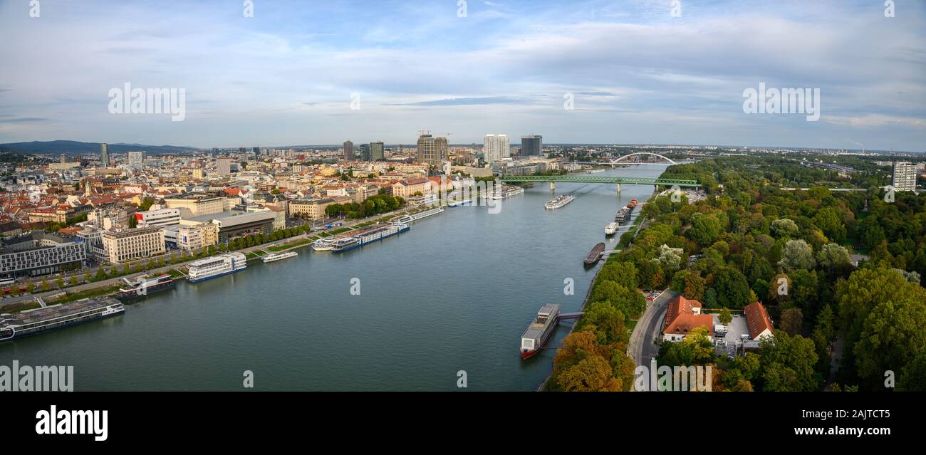 Panoramablick auf die slowakische Stadt Stockfoto