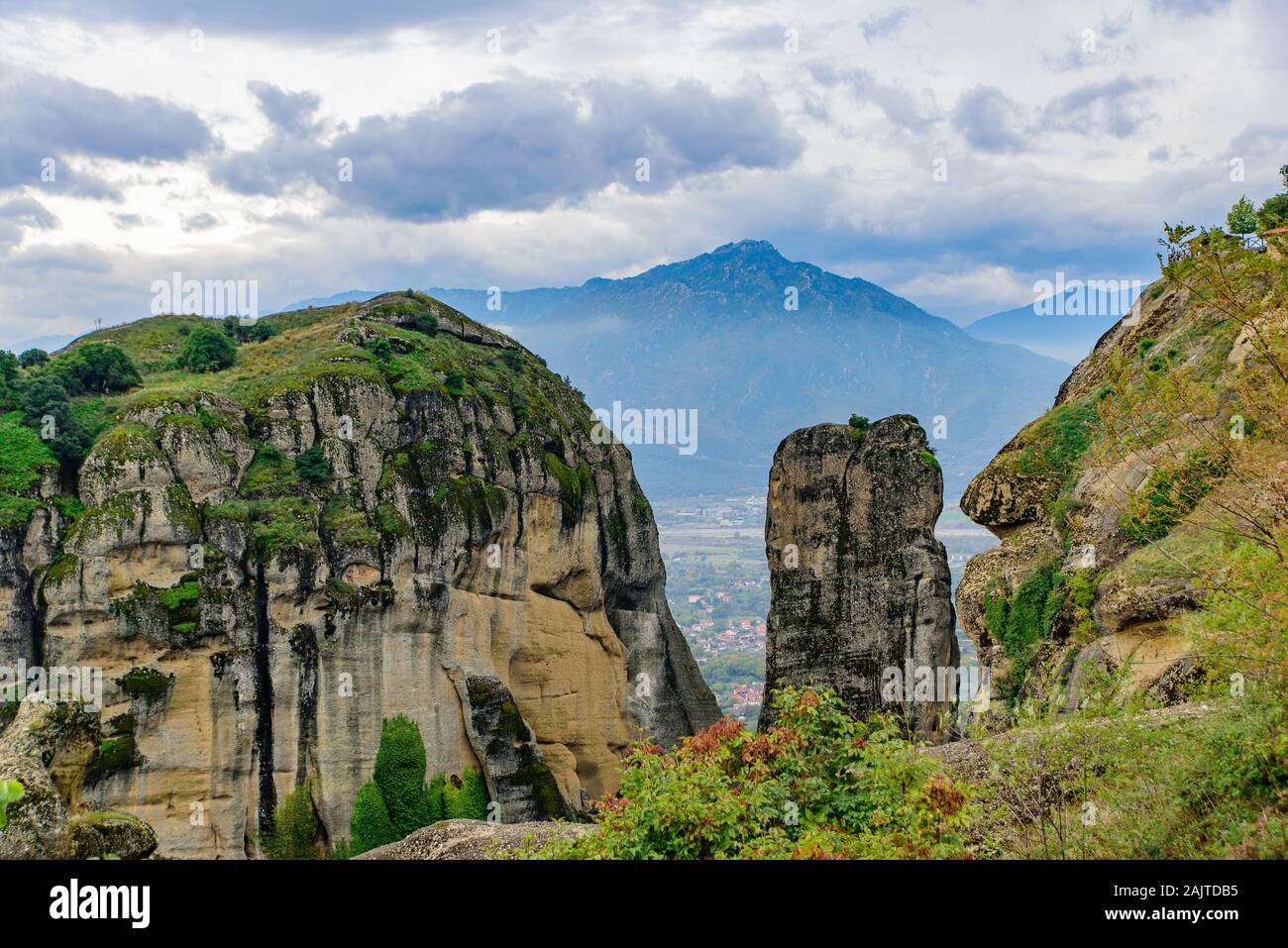 Landschaft von Felsen in Meteora, Griechenland Stockfoto