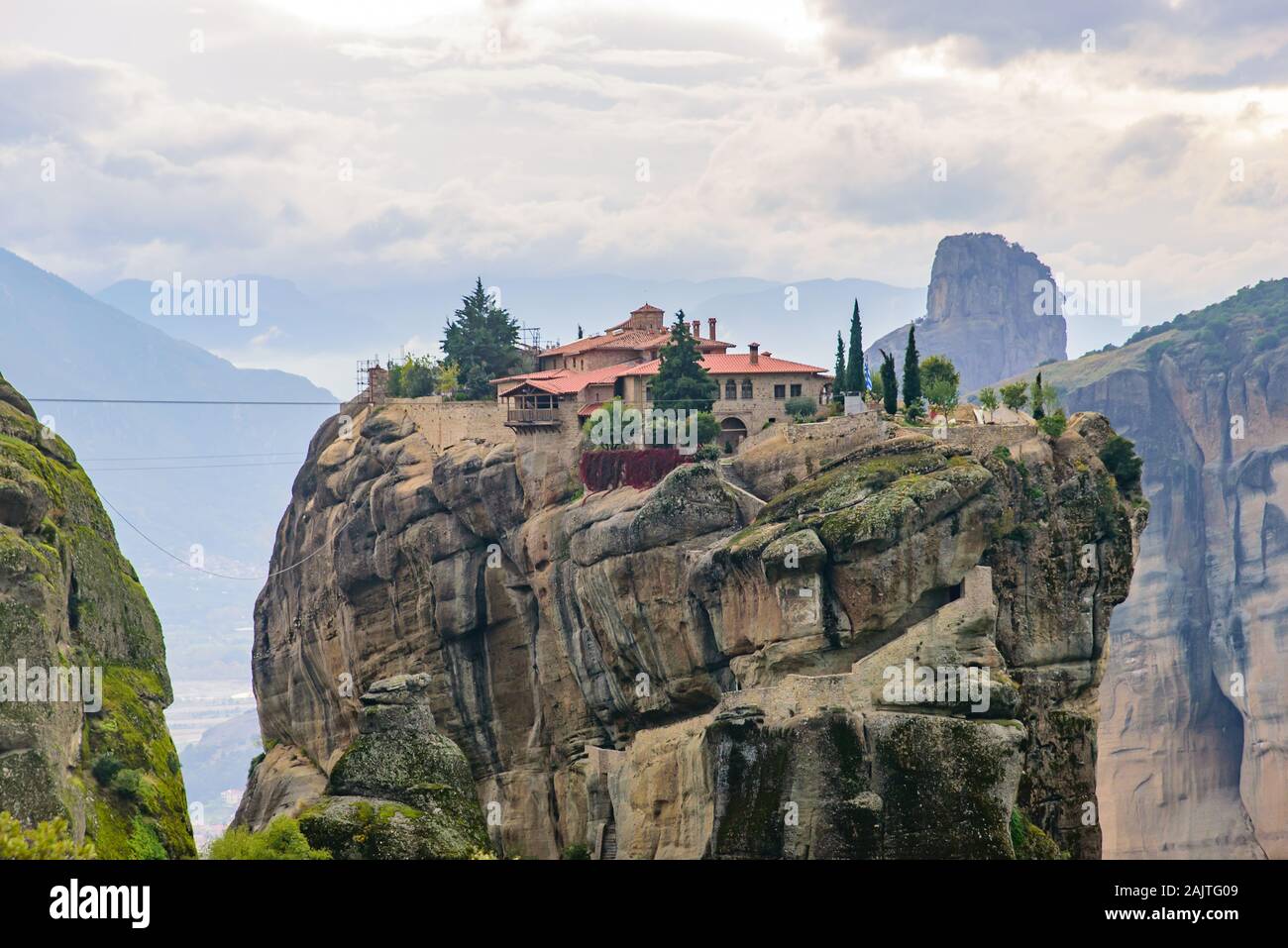 Kloster der Heiligen Dreifaltigkeit, eine östliche orthodoxe Kloster in Meteora, Griechenland Stockfoto