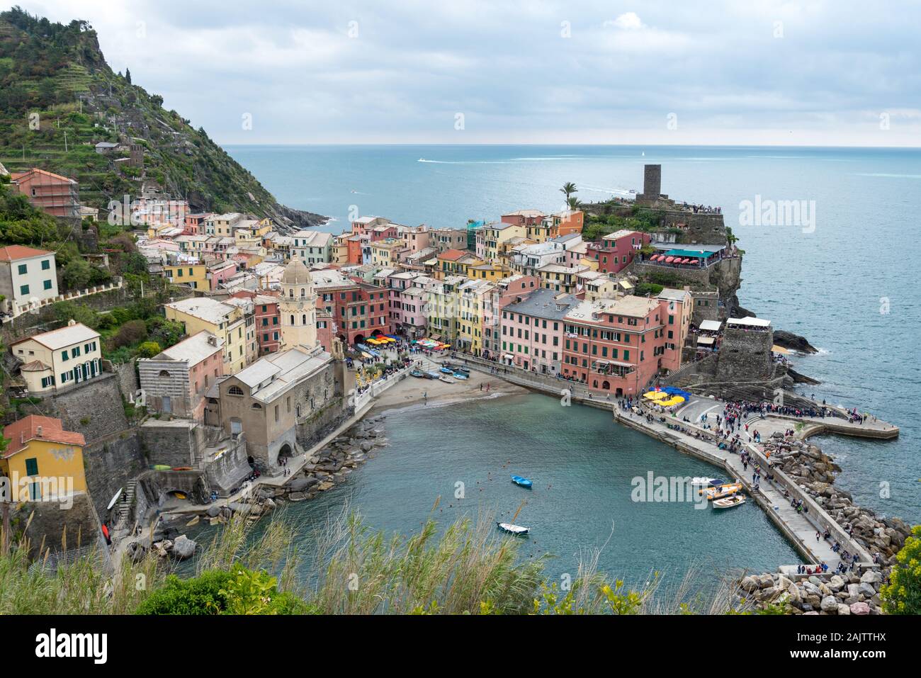 Vernazza der Küstenregion Cinque Terre in der italienischen Provinz La Spezia Stockfoto