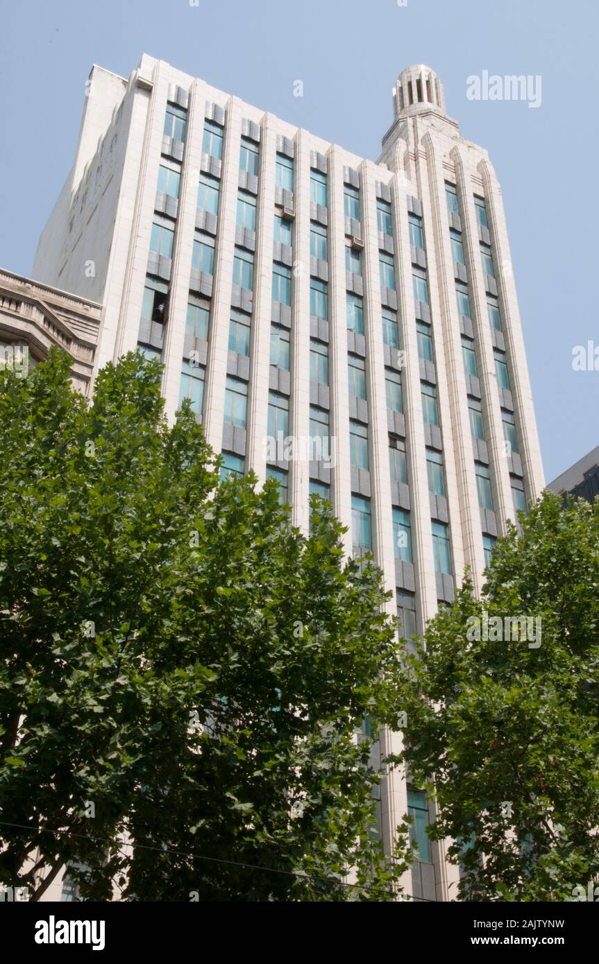 Von Melbourne Jahrhundert (1938-1940) auf Swanston St wurde von dem Architekten Marcus Barlow in einem vertikalen Optimieren moderne Stil erstellt Stockfoto