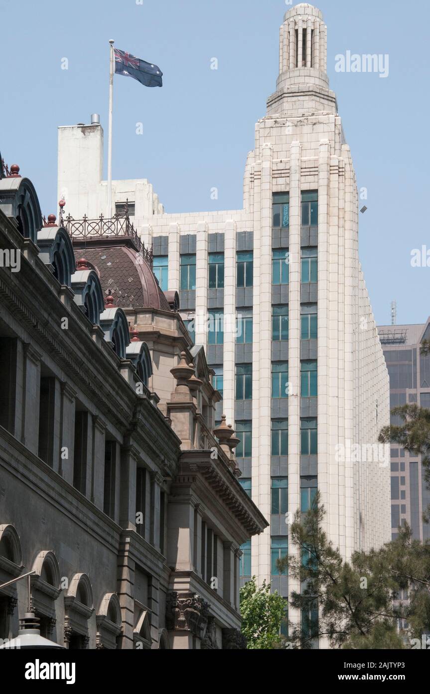 Von Melbourne Jahrhundert (1938-1940) auf Swanston St wurde von dem Architekten Marcus Barlow in einem vertikalen Optimieren moderne Stil erstellt Stockfoto