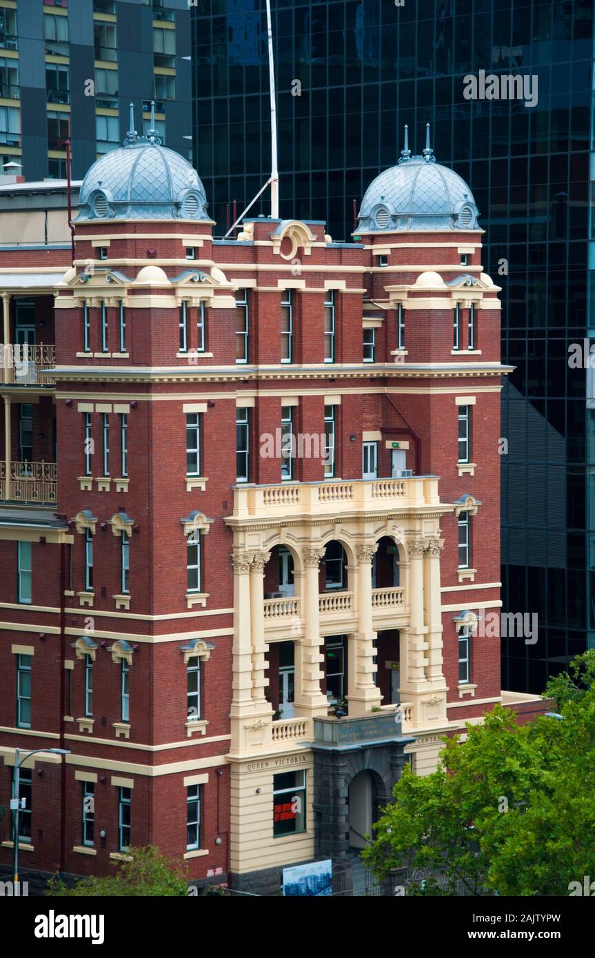 Queen Victoria's Frauen Zentrum in Melbourne, Australien, belegt die überlebenden Bauten aus dem 19. Jahrhundert Frauen Krankenhaus Stockfoto