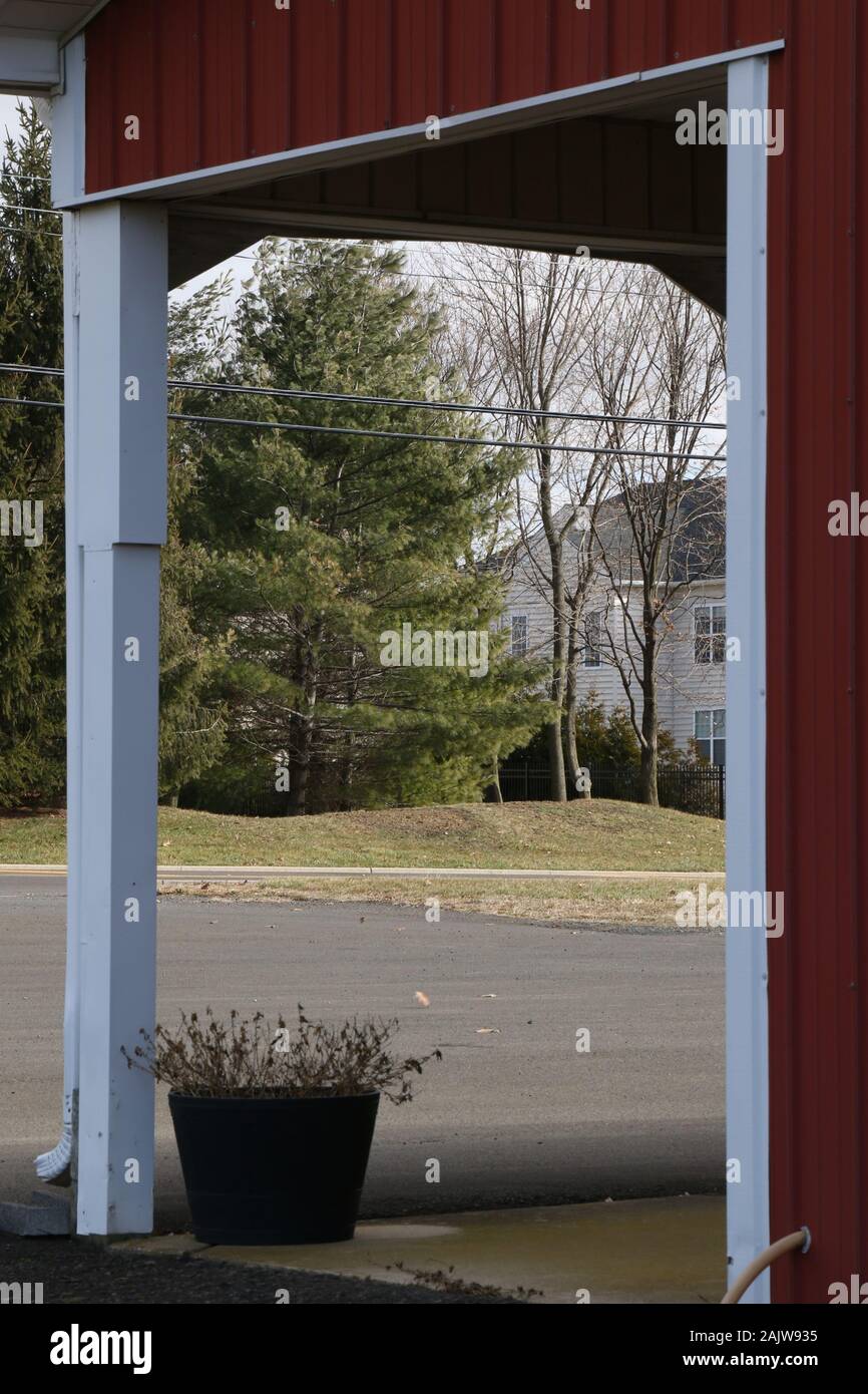 Die Seite des market Rahmen dieses ländliche Bild. Stockfoto