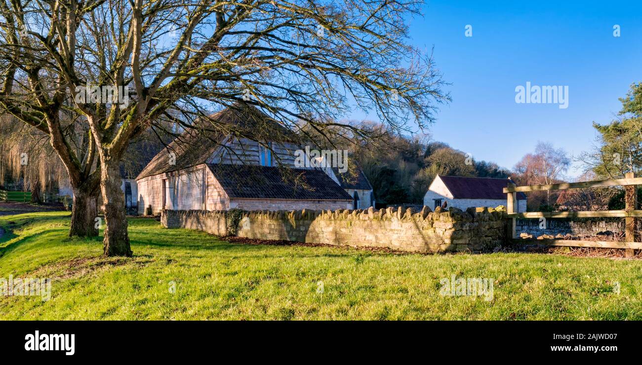 Von Gebäuden, die Teil des alten Barton Farm, Bradford on Avon, Wiltshire, Großbritannien Stockfoto