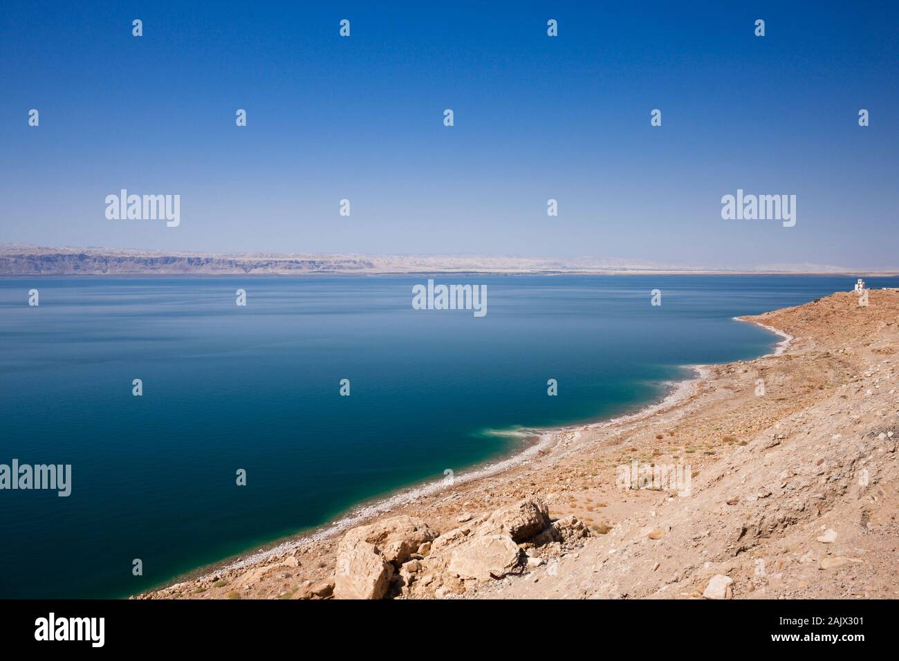 Dead Sea, auf der Jordan Valley Highway, Route 65, niedrigste Stelle der Erde, Ma'in, Jordanien, mittlerer Osten, Asien Stockfoto