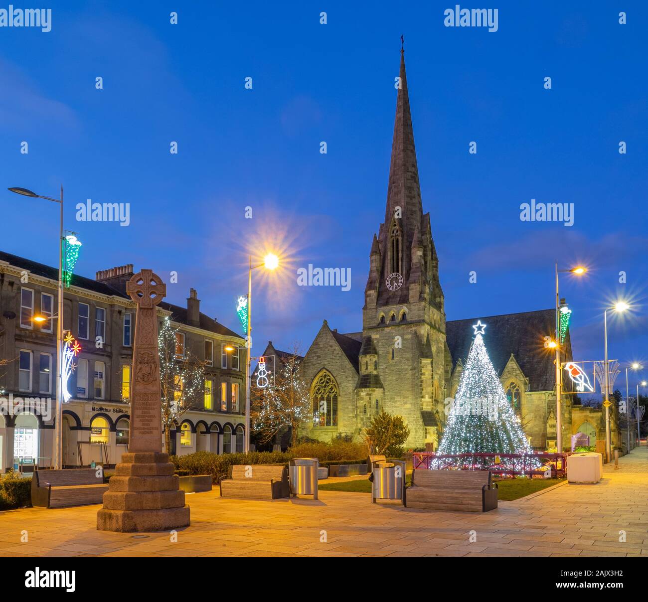 Helensburgh Square an Weihnachten Stockfoto