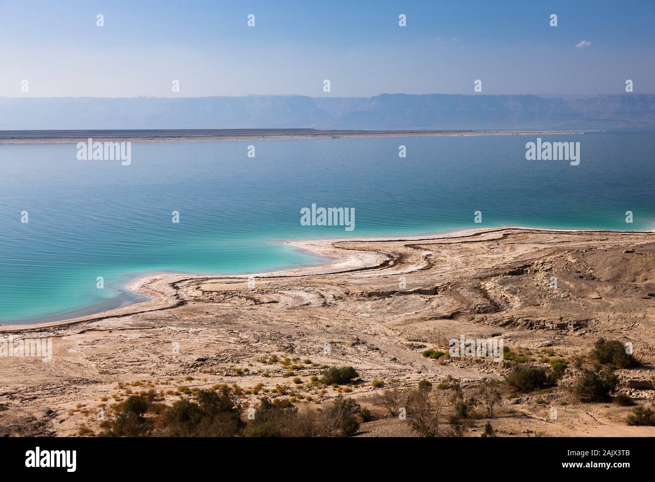 Dead Sea, auf dem Jordan Valley Highway, Route 65, niedrigste Stelle der Erde, Karak, Jordanien, mittlerer Osten, Asien Stockfoto