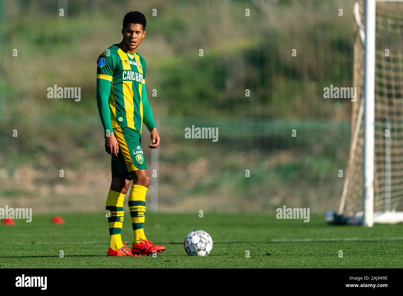 MALAGA, 06-01-2020, Fußball,, niederländischen Eredivisie, Saison 2019-2020, ADO Den Haag Spieler Jordan Spence, während der testmatch ADO-Noordwijk in Mijas, Spanien Stockfoto