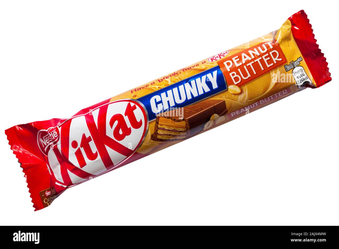 Nestle KitKat Chunky Peanut Butter Chocolate Bar auf weißem Hintergrund