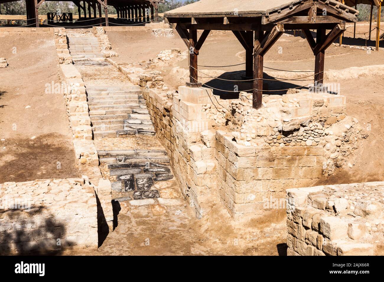 Bethany, Baptism Site of Jesus, Grabungszweig, Jordan River, Jordan, mittlerer Osten, Asien Stockfoto