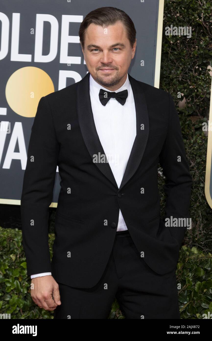 Leonardo DiCaprio nimmt an der 77. jährlichen Golden Globe Awards, Golden Globes, im Beverly Hilton Hotel in Beverly Hills, Los Angeles, USA, am 05. Januar 2020. | Verwendung weltweit Stockfoto