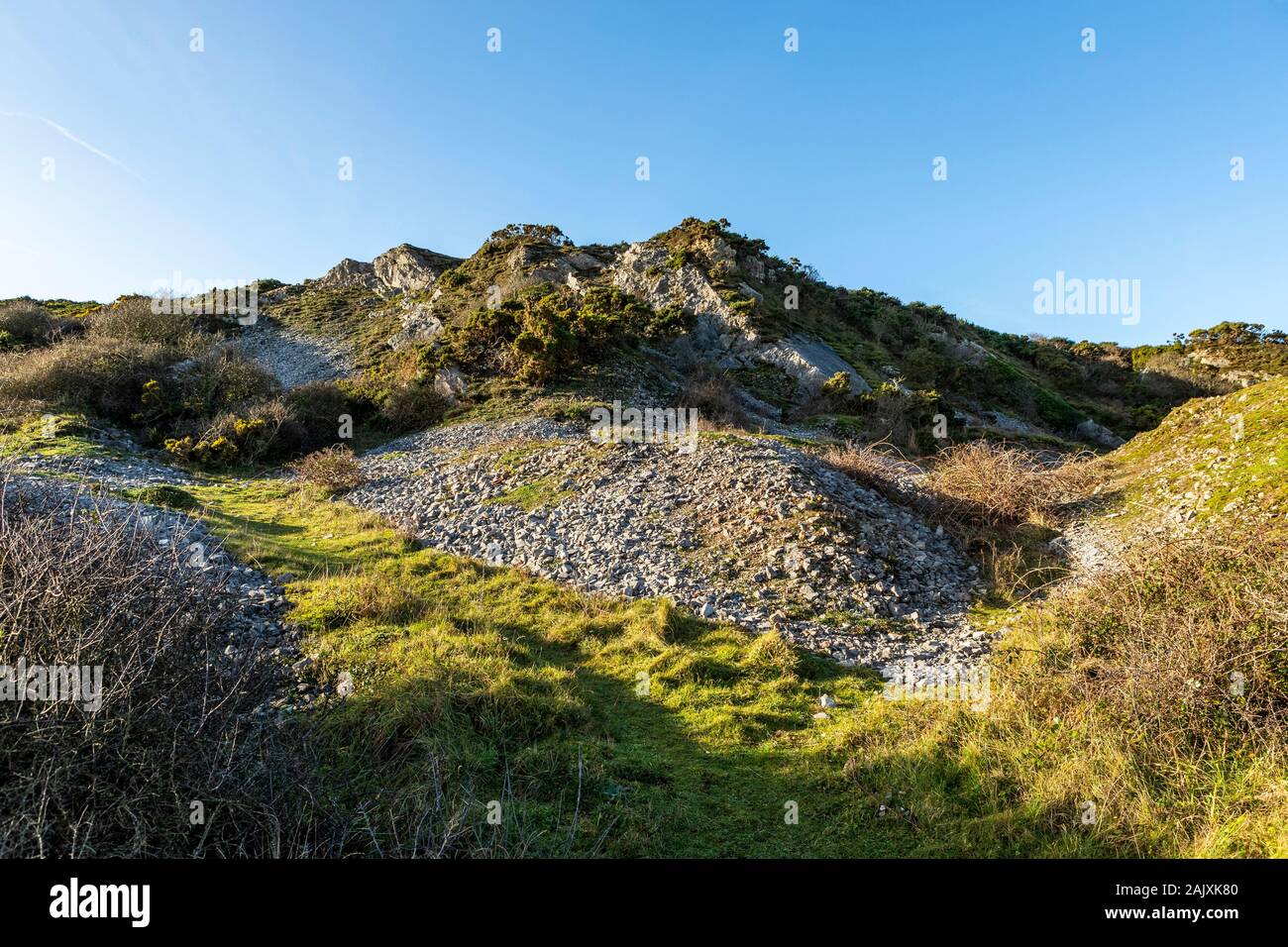 Alte Steinbrüche in Port Eynon, Gower Halbinsel, Wales Stockfoto