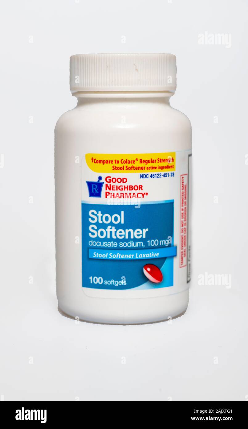 Stool Softener Abführmittel pille Docusat-natrium dioctyl Sulfosuccinat Stockfoto