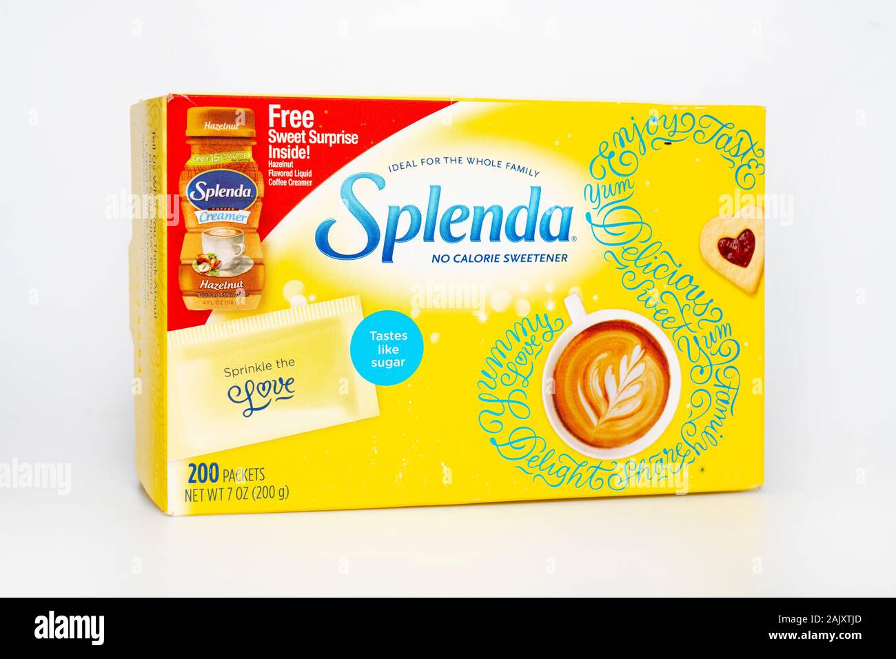 Essen Zucker Alternative Süßstoff Splenda box von Paketen Stockfoto