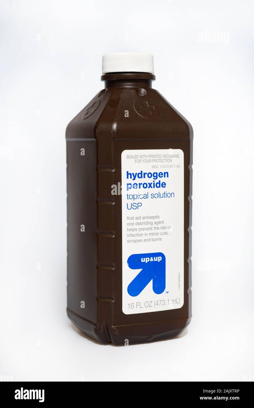 Aktuelle Lösung medizinische Wasserstoffperoxid H2O2 Stockfoto