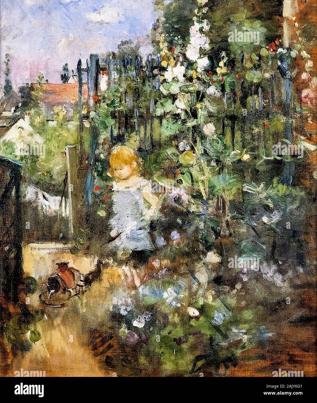 Berthe Morisot, Kind im Rosengarten, Malerei, 1881 Stockfoto