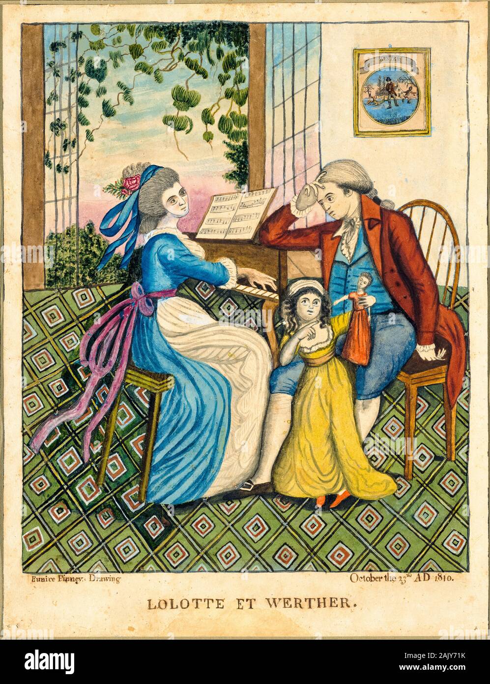 Eunice Pinney, Malerei, Lolotte und Werther, 1810 Stockfoto