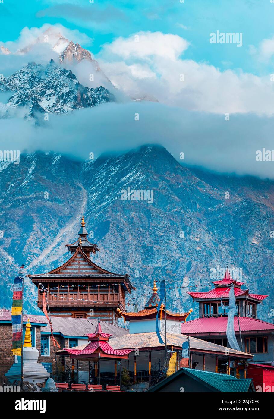 Anzeigen von sangla Valley in Himachal Pradesh Stockfoto