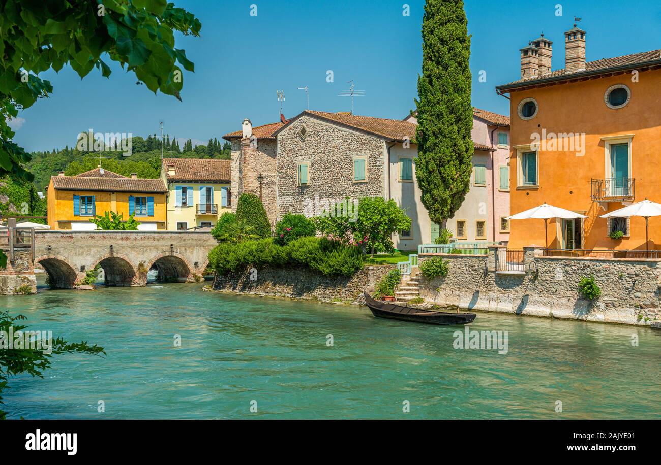 Das schöne Dorf Borghetto in der Nähe von Valeggio sul Mincio. Provinz Verona, Venetien, Italien Stockfoto