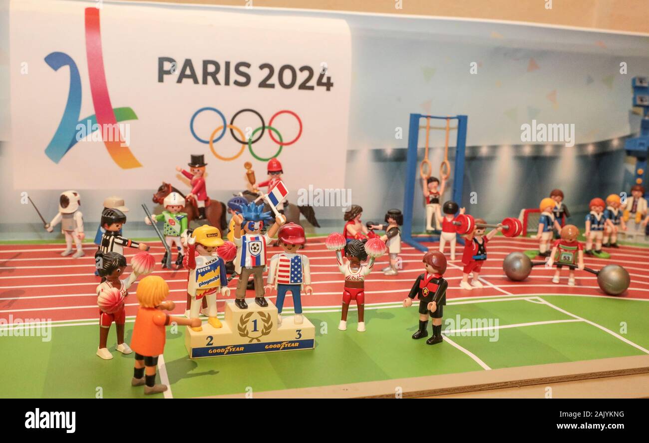 PLAYMOBIL AUSSTELLUNG IN VERSAILLES, WIE UM ZU ZEIGEN, DIE GESCHICHTE DER WELT Stockfoto