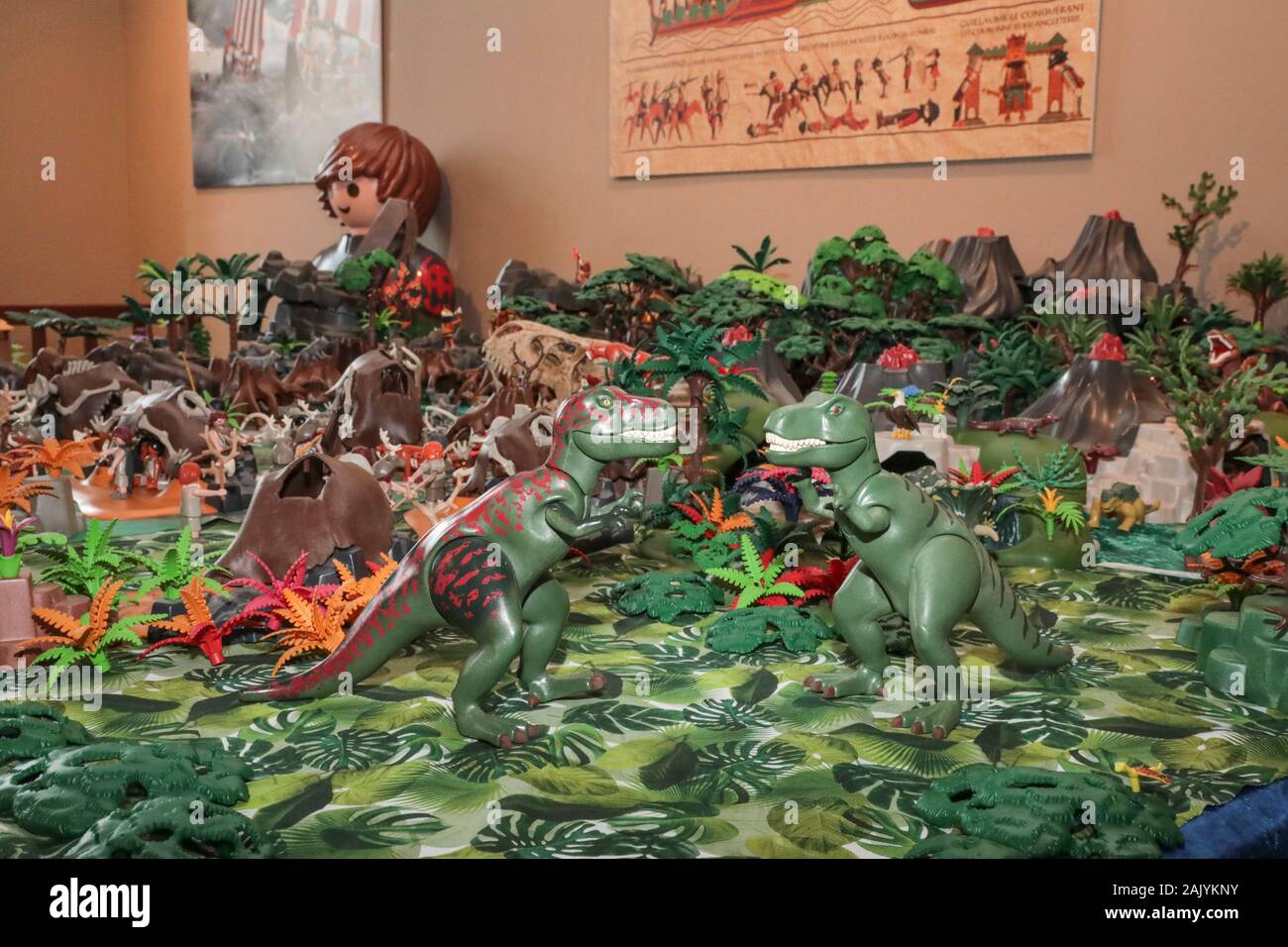 PLAYMOBIL AUSSTELLUNG IN VERSAILLES, WIE UM ZU ZEIGEN, DIE GESCHICHTE DER WELT Stockfoto