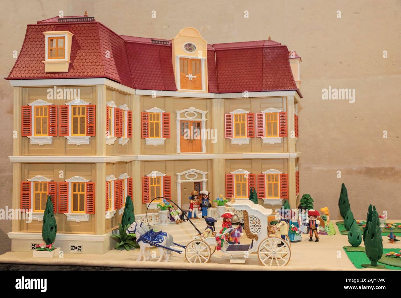 PLAYMOBIL AUSSTELLUNG IN VERSAILLES, WIE UM ZU ZEIGEN, DIE GESCHICHTE DER WELT Stockfoto