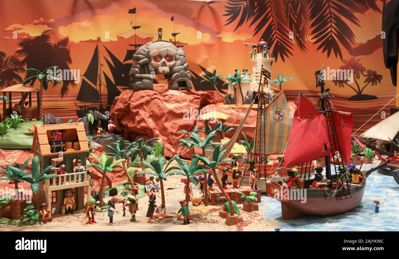 PLAYMOBIL AUSSTELLUNG IN VERSAILLES, WIE UM ZU ZEIGEN, DIE GESCHICHTE DER WELT Stockfoto
