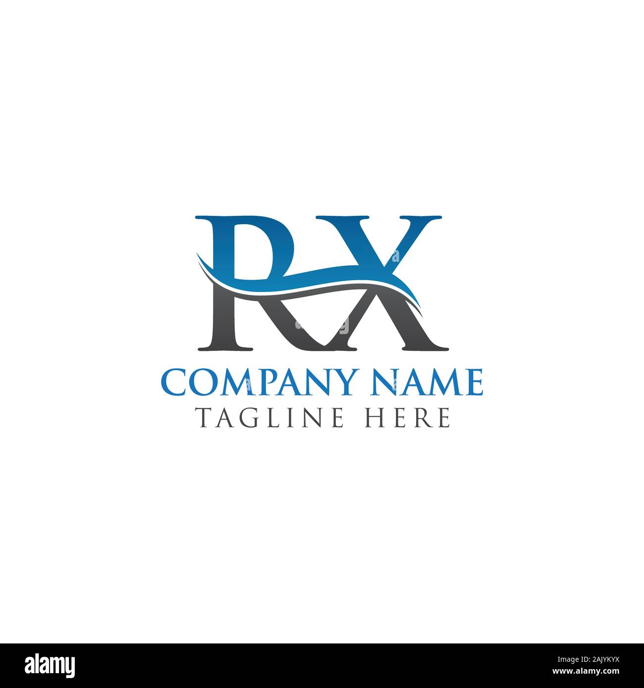 Initial RX Logo Design Vector Template. RX Schreiben Logo Design Stock