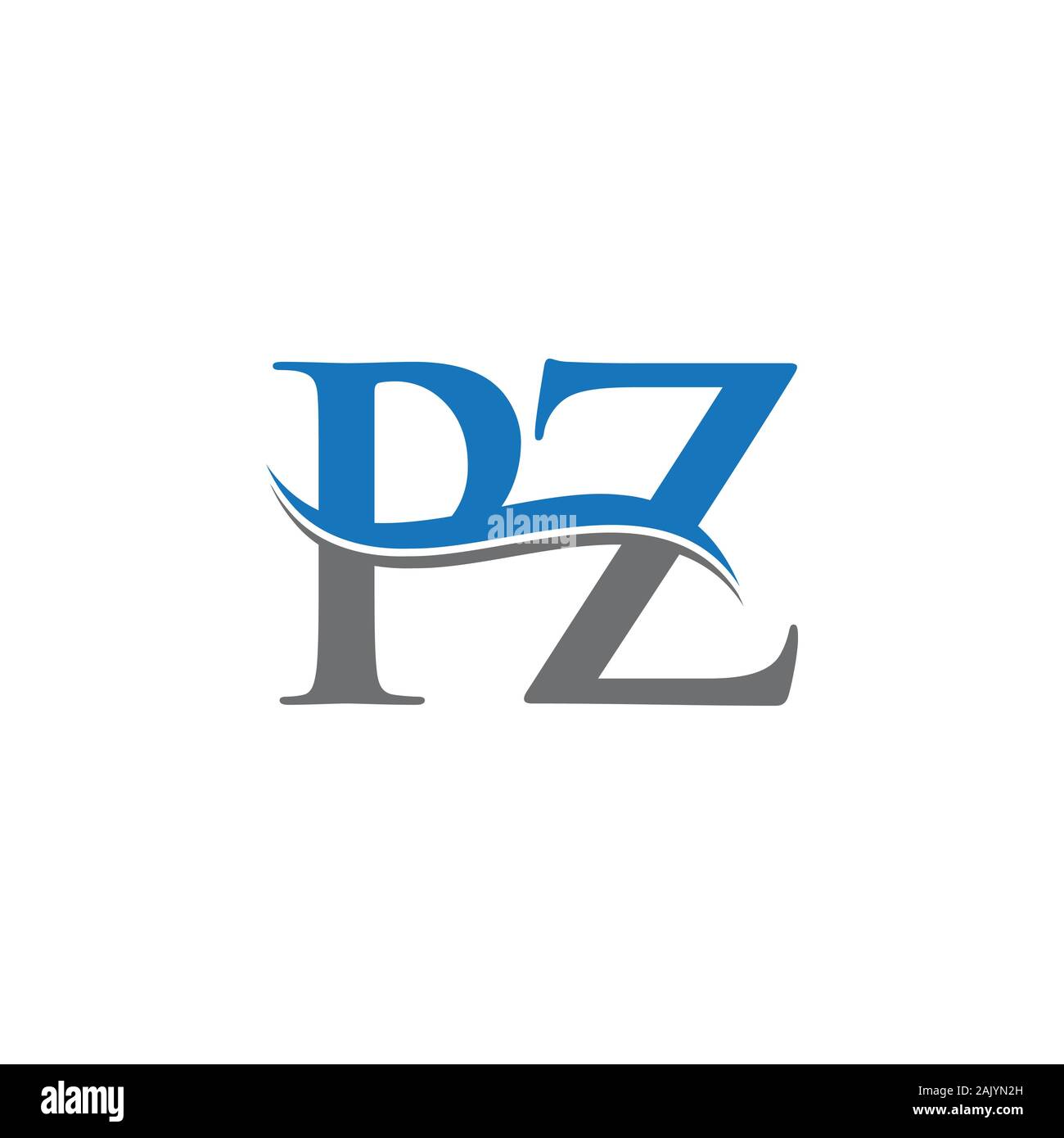 Initial PZ Logo Design Vector Template. PZ Schreiben Logo Design Stock ...