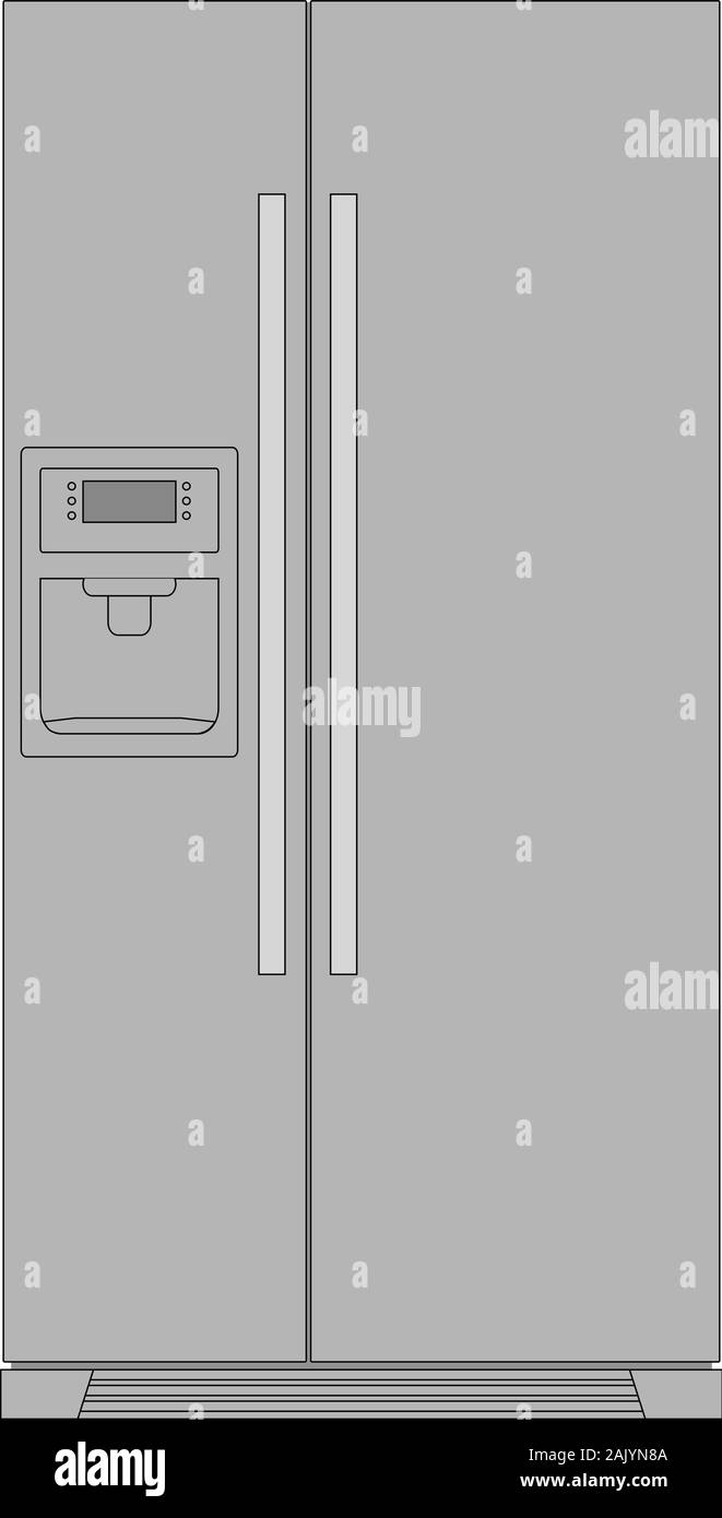 Kühlschrank. Flache Zeichnung. Vector Illustration isoliert Stock Vektor Kühlschrank. Flache Zeichnung. Vector Illustration isoliert Stock Vektor