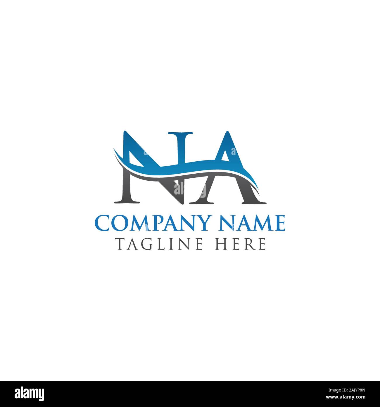 Initial NA Logo Design Vector Template. NA Schreiben Logo Design Stock Vektor