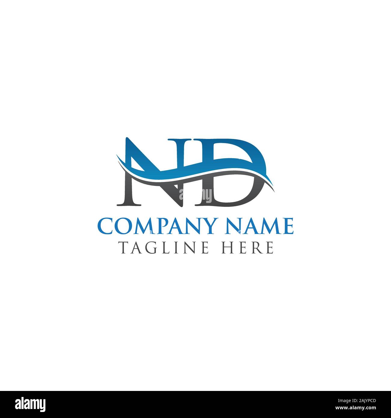 Initial ND Logo Design Vector Template. ND Schreiben Logo Design Stock Vektor